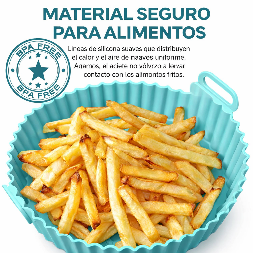 Molde de Silicona para Air Fryer – Antiadherente, Reutilizable y Apto Lavaplatos